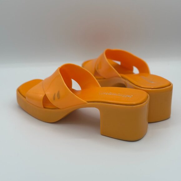 Jeffrey Campbell Orange Platform Slide Sandals – Size 8 (EU 39) - Picture 4 of 7